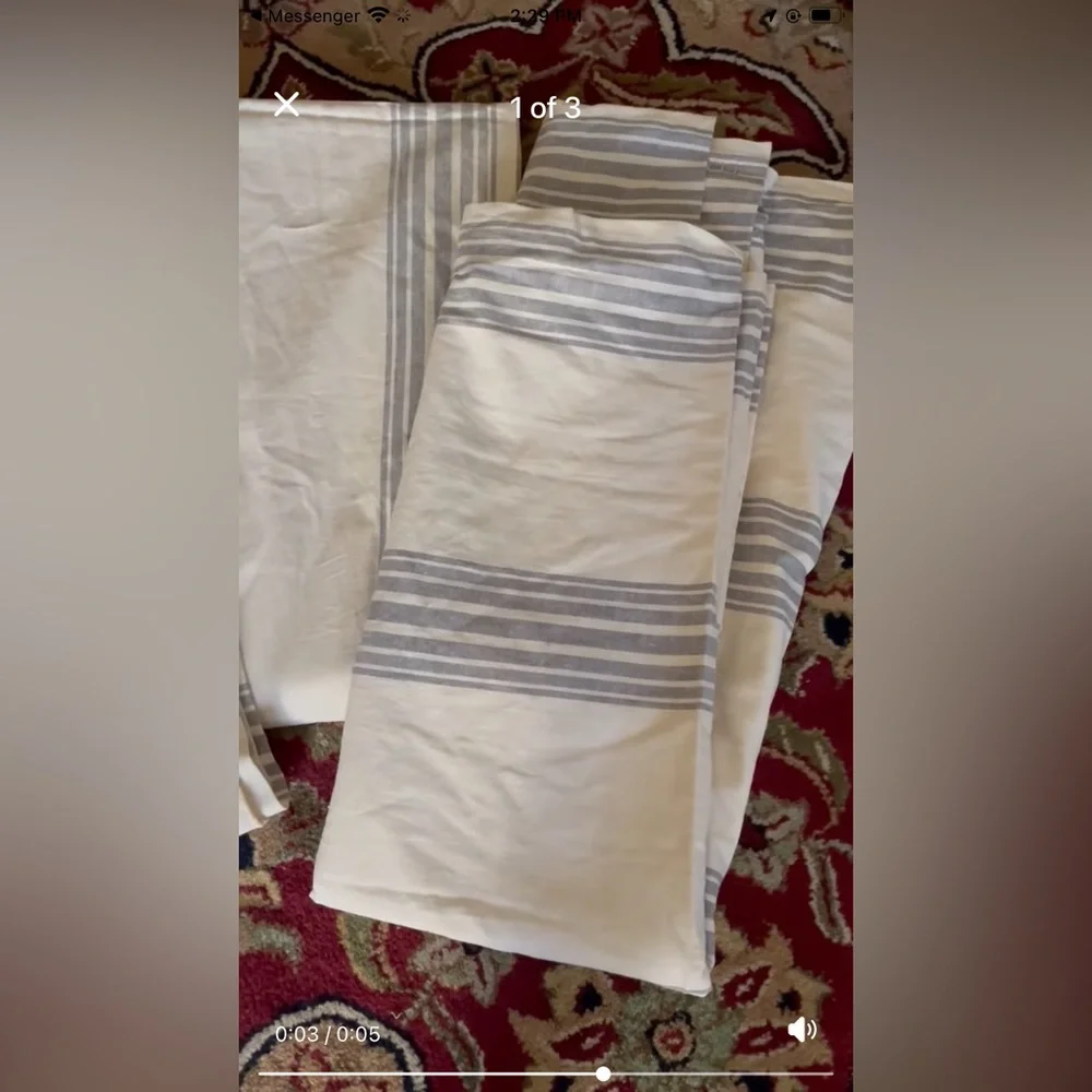 50x80” pottery Barn Linen cotton set panels Blackout Curtains